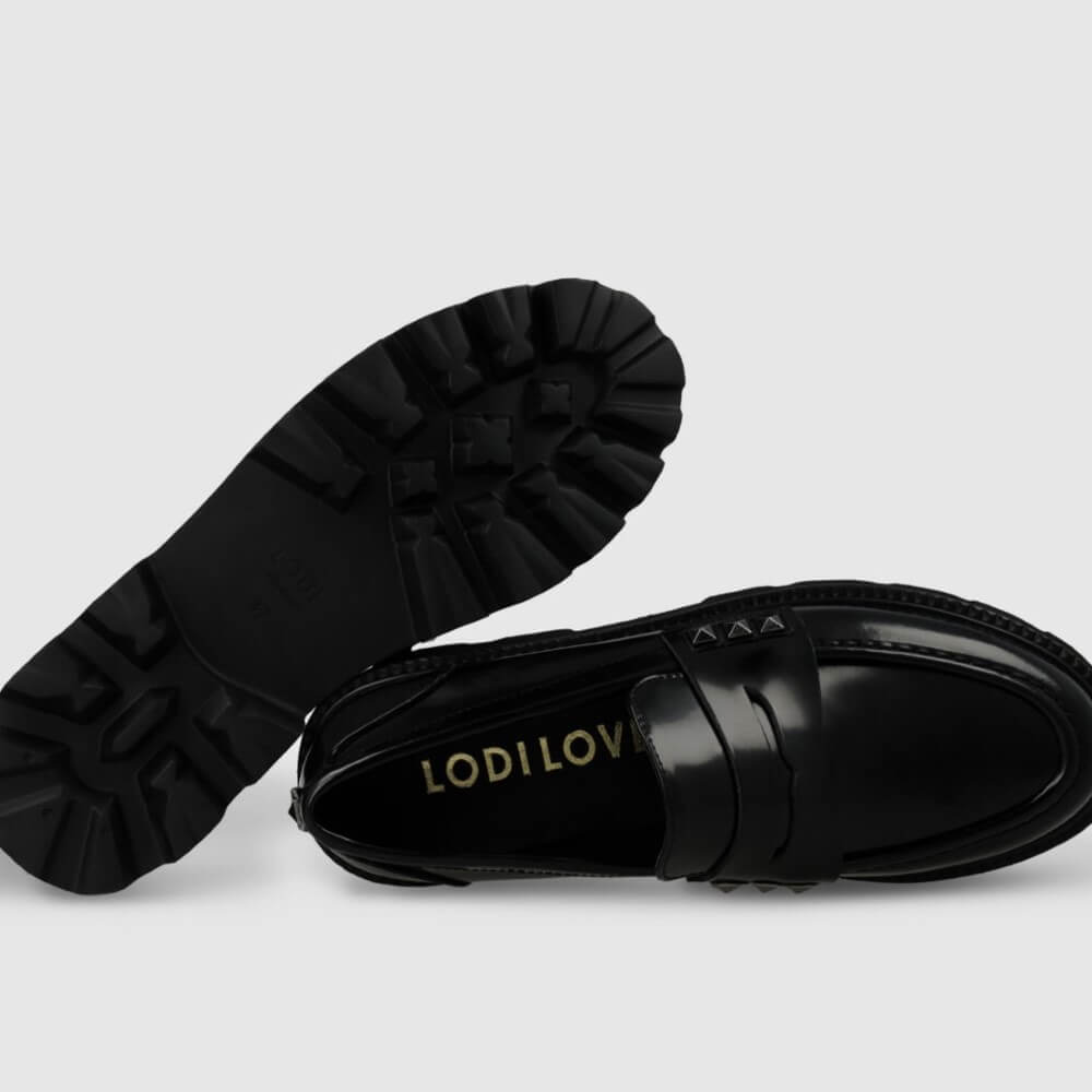 Lodi CE5142 Leather Loafer-BLACK