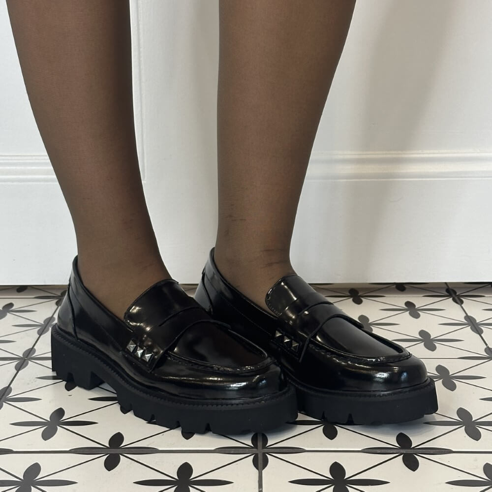 Lodi CE5142 Leather Loafer-BLACK