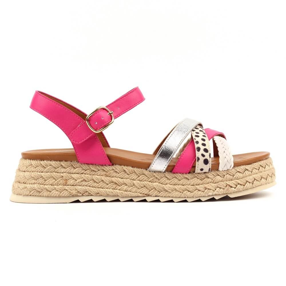 lunar flick pink multicoloured platform sandal