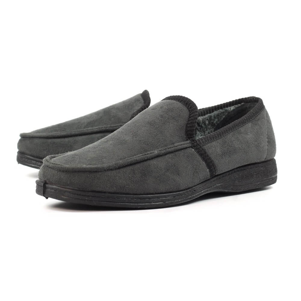 Grey Gents Slippers on a white background