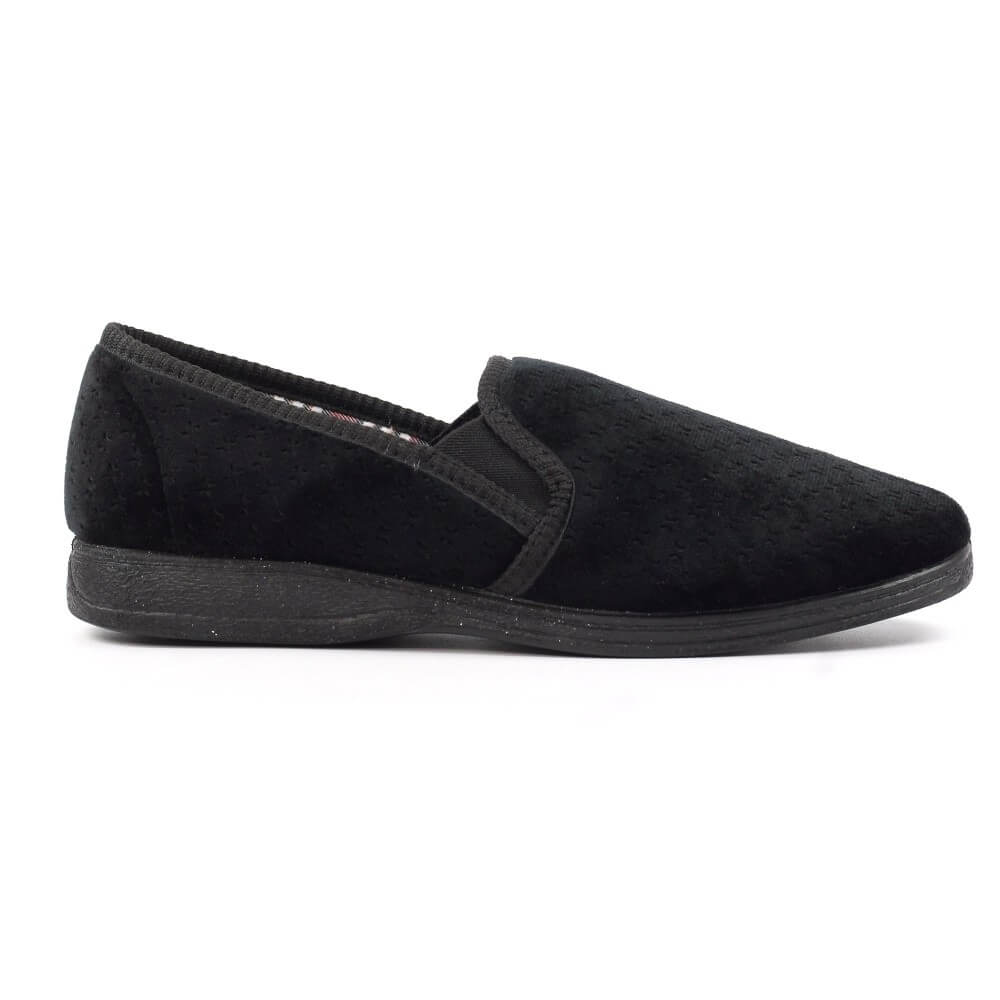 Black Gents Slipper on a white background