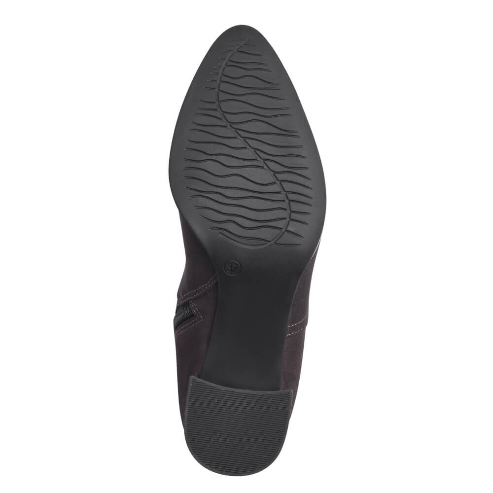 MARCO TOZZI sock boots in anthracite colour with a label indicating '100% Vegan' Marco Tozzi 2-25392 Vegan Sock Boot