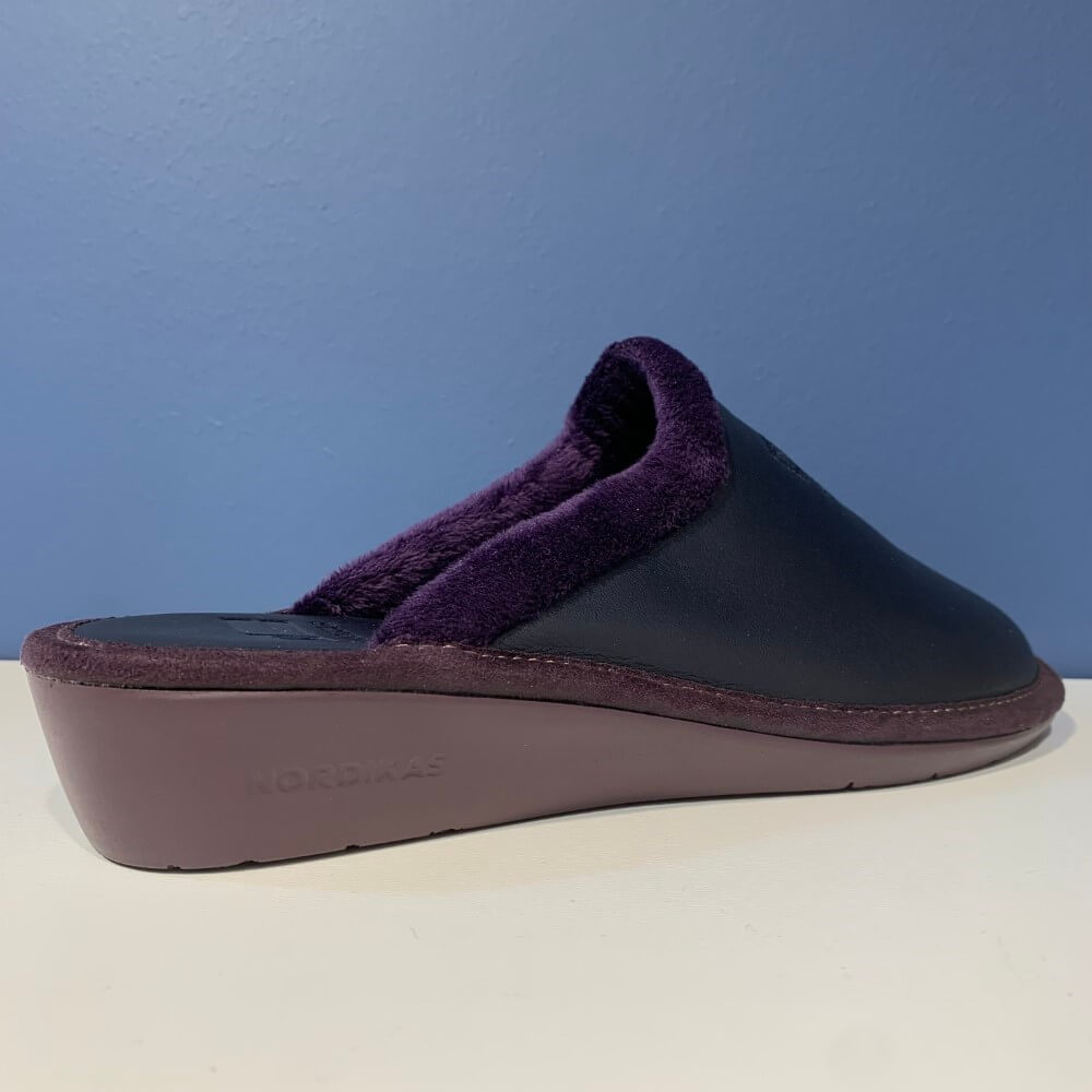 Nordikas 238/8 Leather Slippers-NAVY