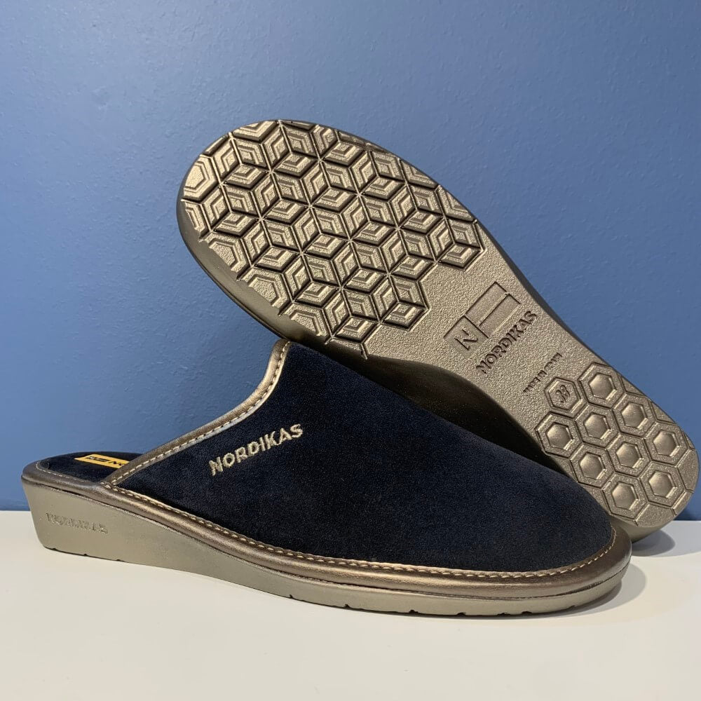 Nordikas 347/O Suede Slippers-NAVY