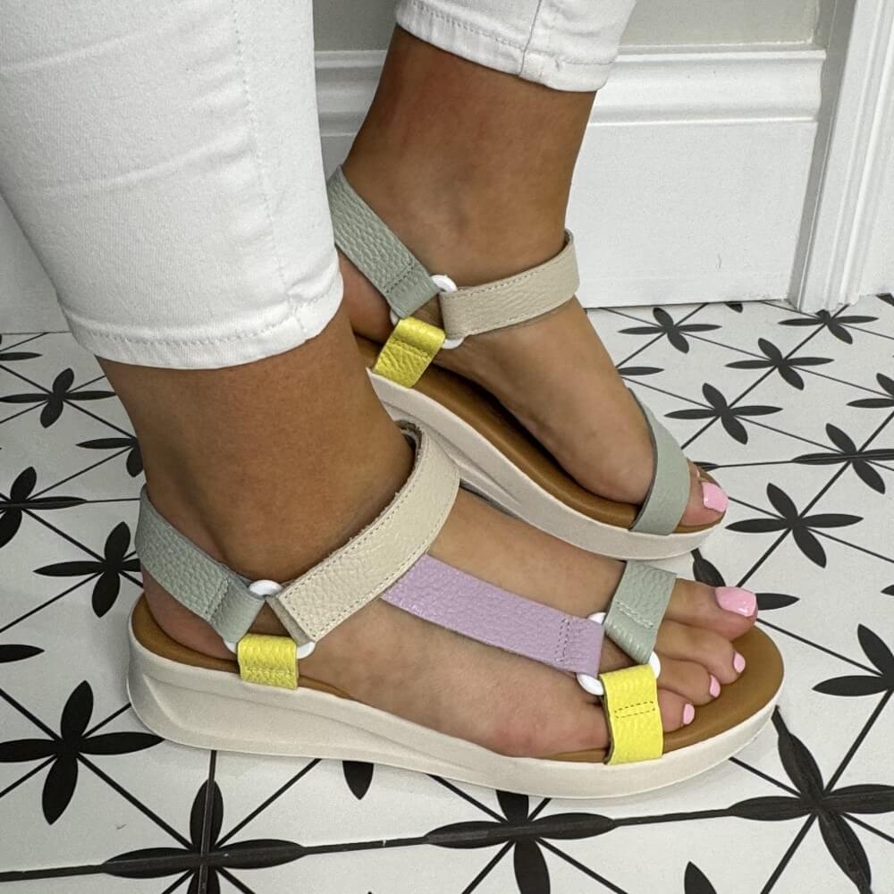 Oh My Sandals 5407 Multi Coloured Sandals Alga Green