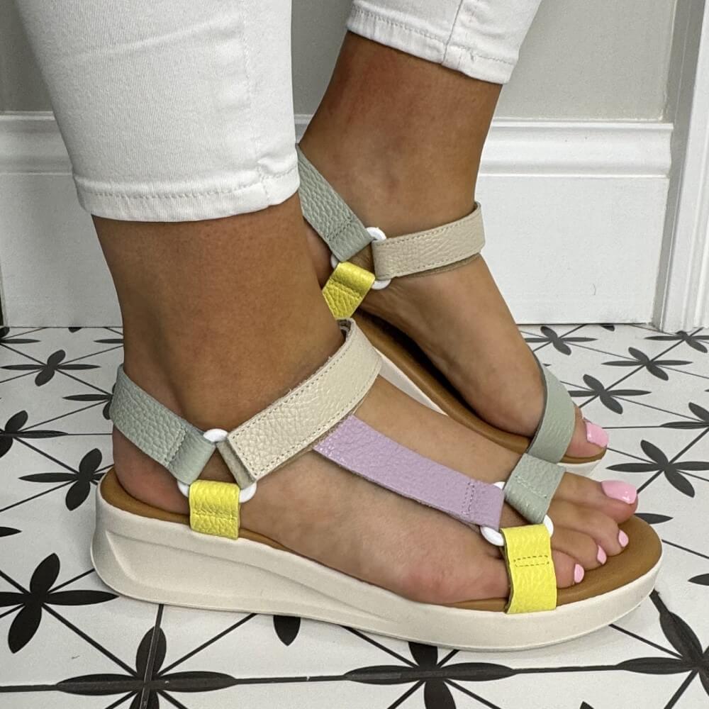 Oh My Sandals 5407 Multi Coloured Sandals Alga Green