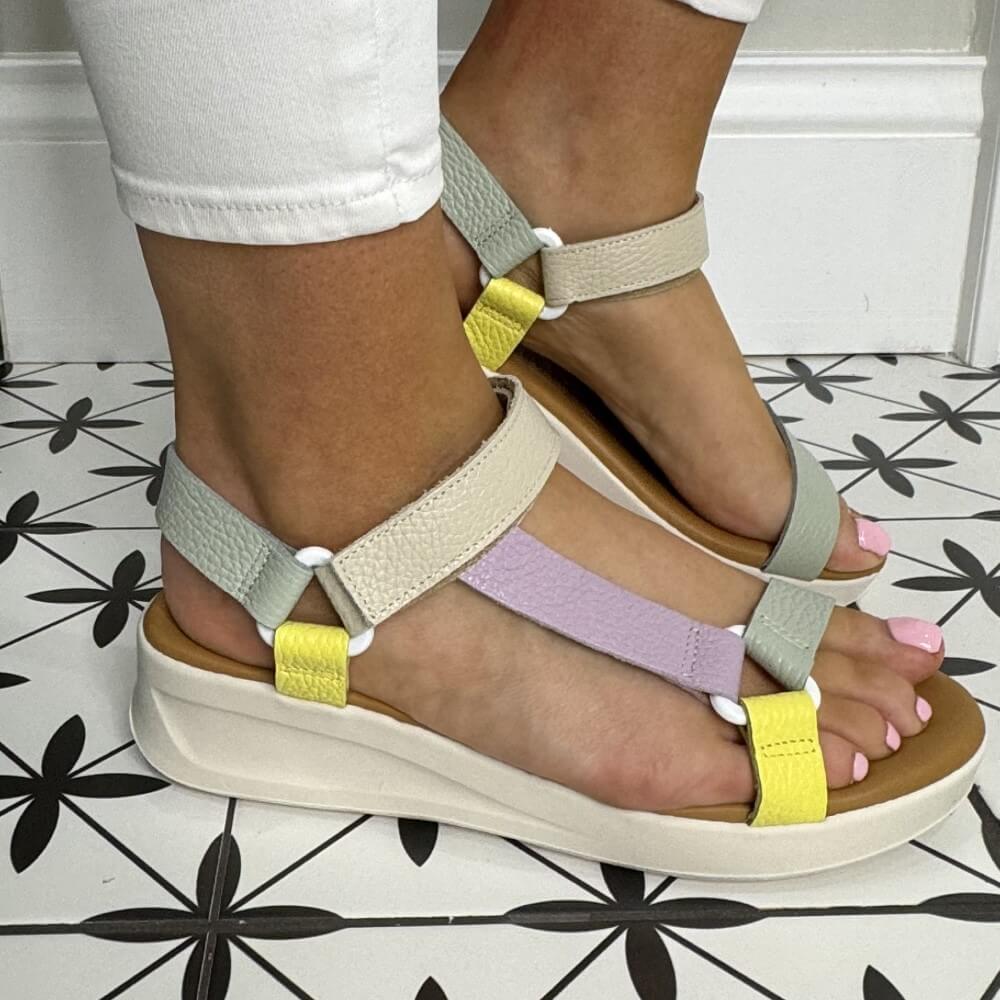 Oh My Sandals 5407 Multi Coloured Sandals Alga Green