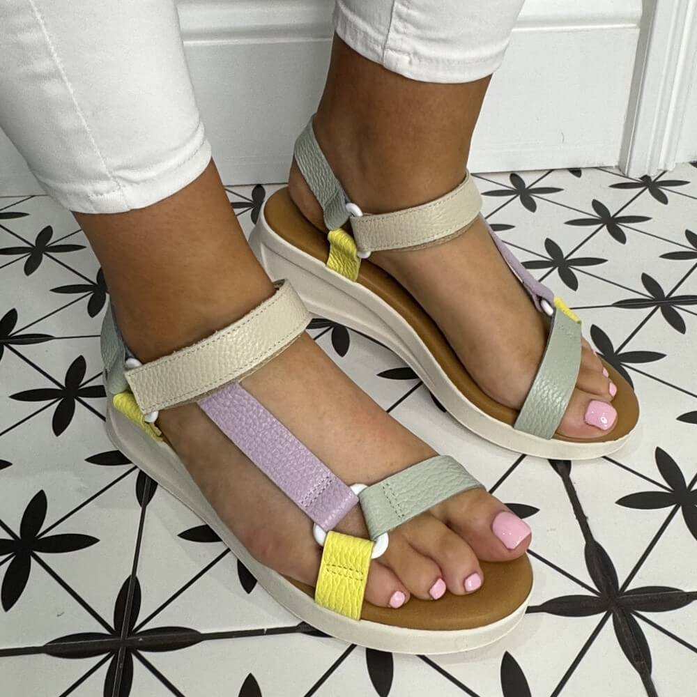 Oh My Sandals 5407 Multi Coloured Sandals Alga Green