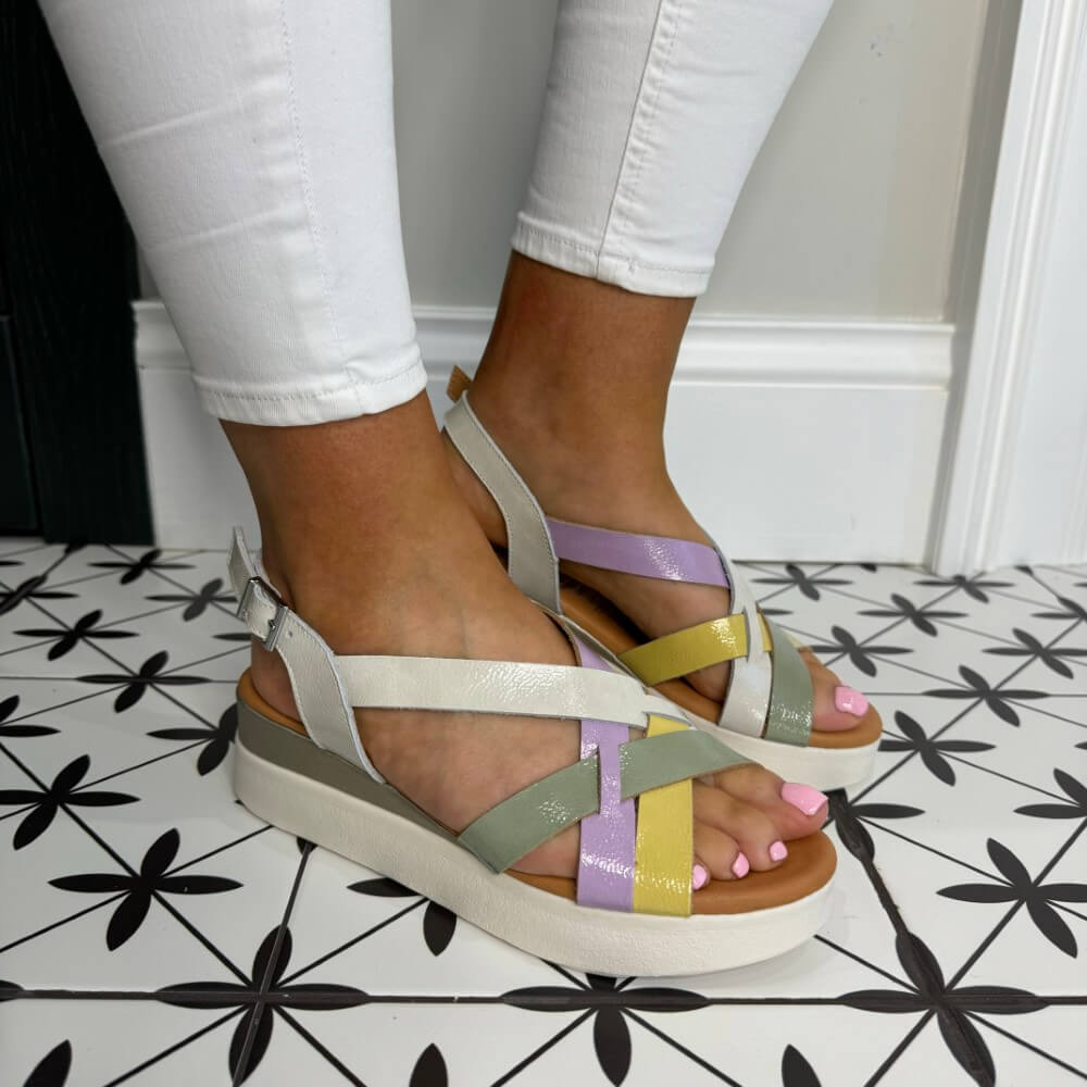 Oh My Sandals! 5418 Wedge Sandal-MULTICOLOUR