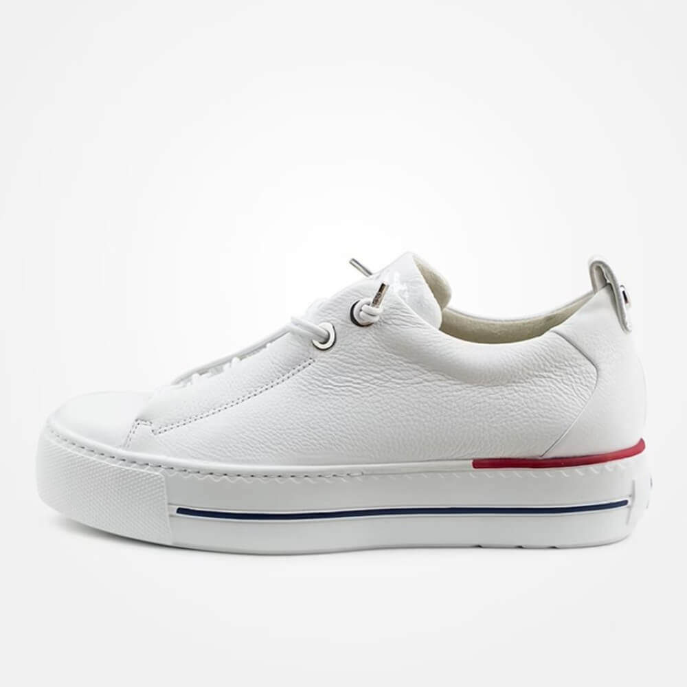 paul green 5017 white red blue platform leather sneakers