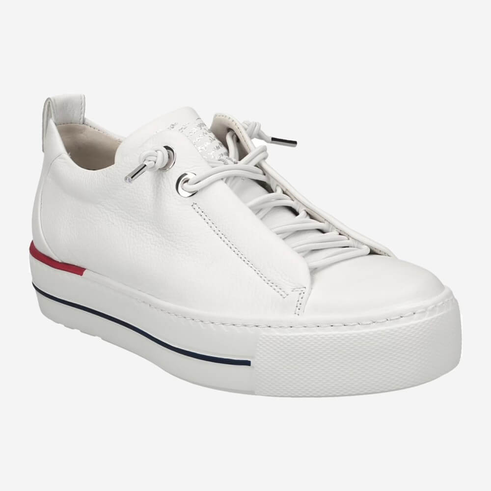 paul green 5017 white red blue platform leather sneakers