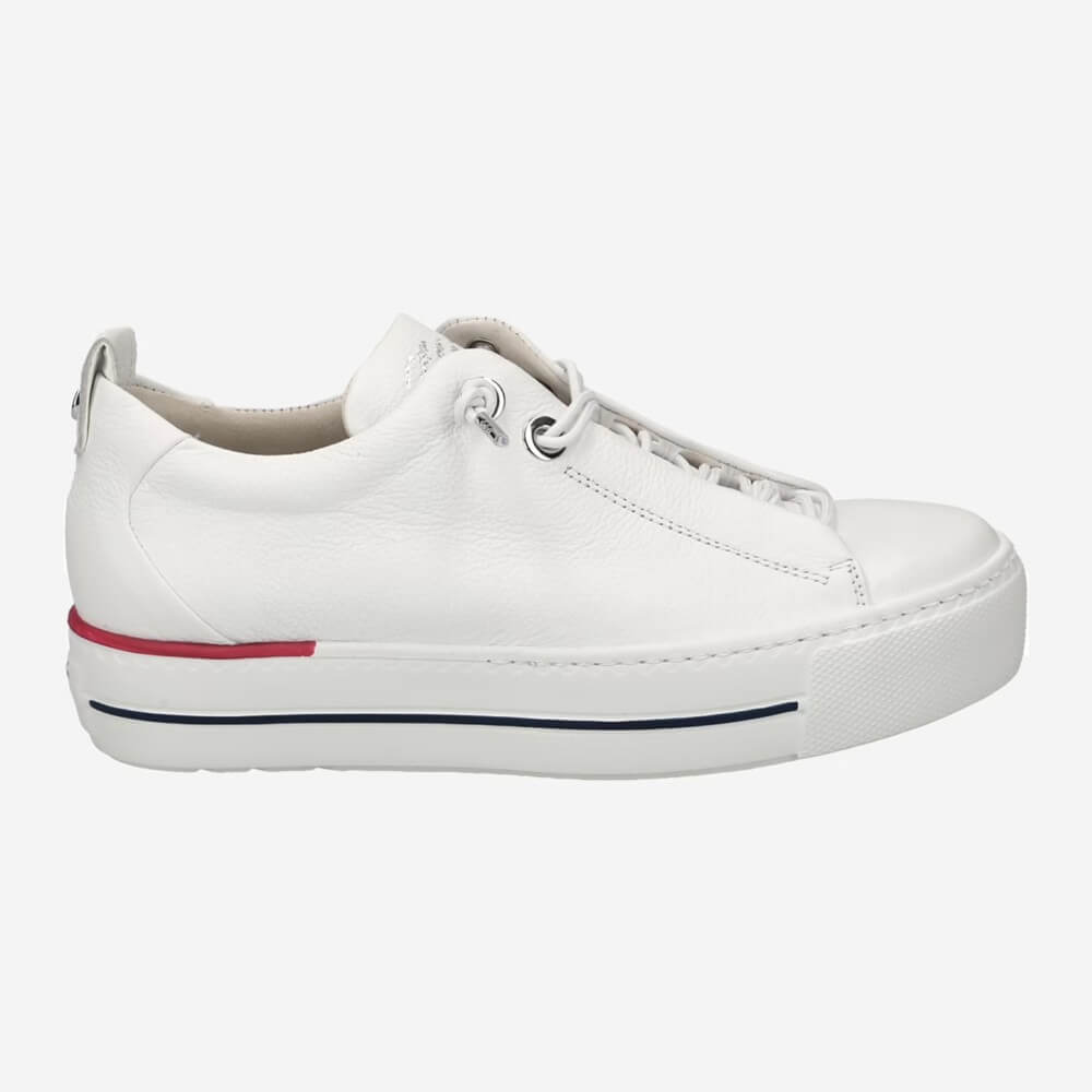 paul green 5017 white red blue platform leather sneakers