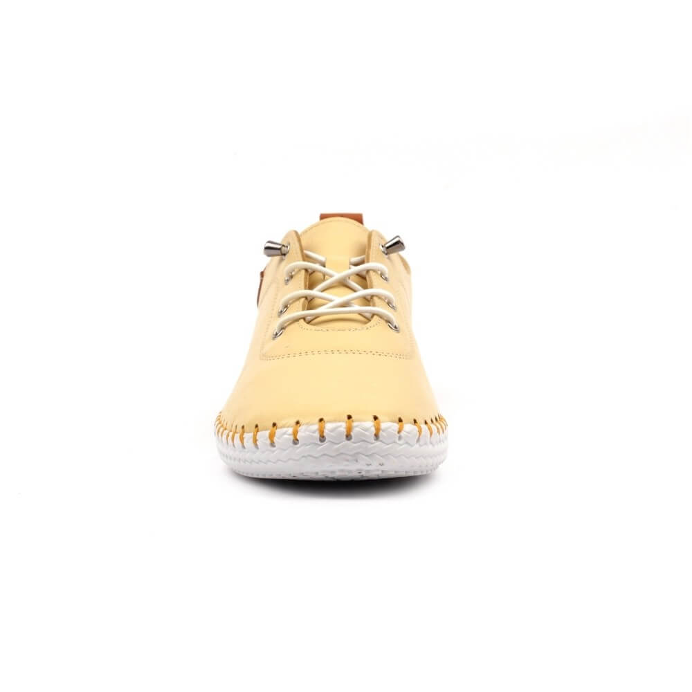 Lunar St. Ives Leather Plimsole Lemon