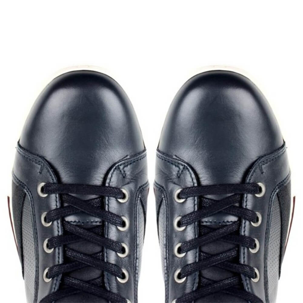 Tommy Bowe Cobner laced Leather Hi-top Trainers in navy