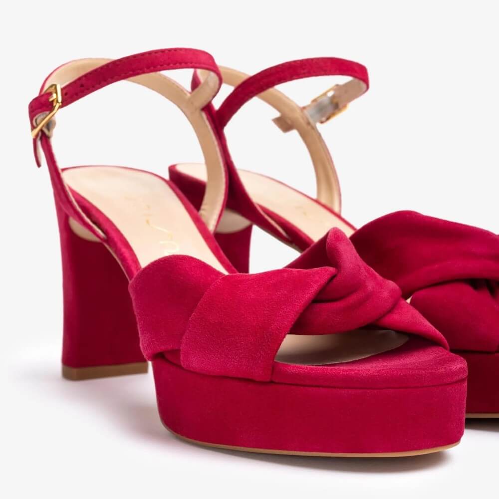 Unisa ONOA Platform Suede Sandal-RED