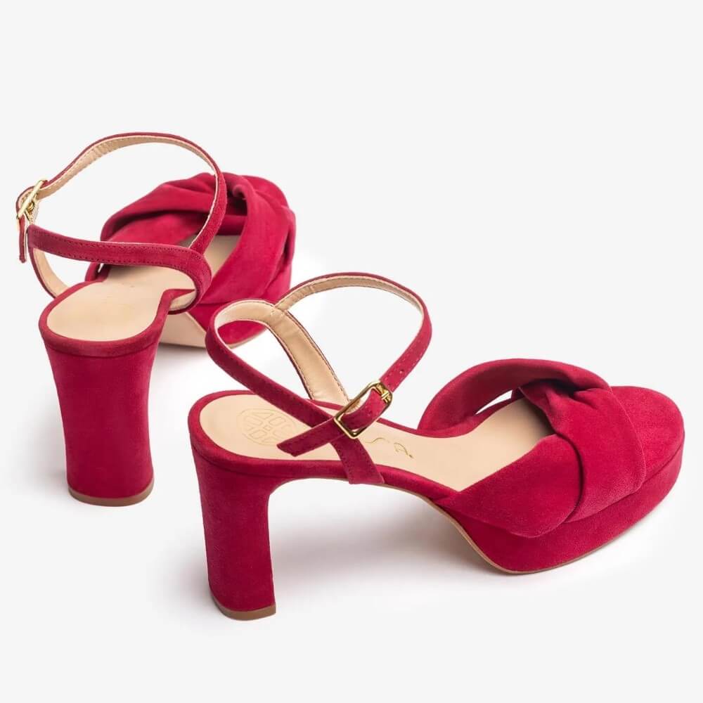 Unisa ONOA Platform Suede Sandal-RED