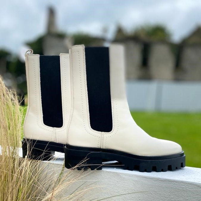 Alpe Monza Chelsea Boot 2451-WHITE