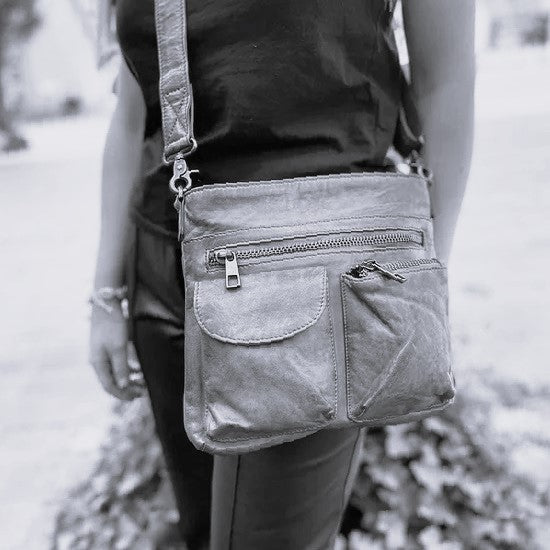 Depeche Leather Crossbody 15350-BLACK