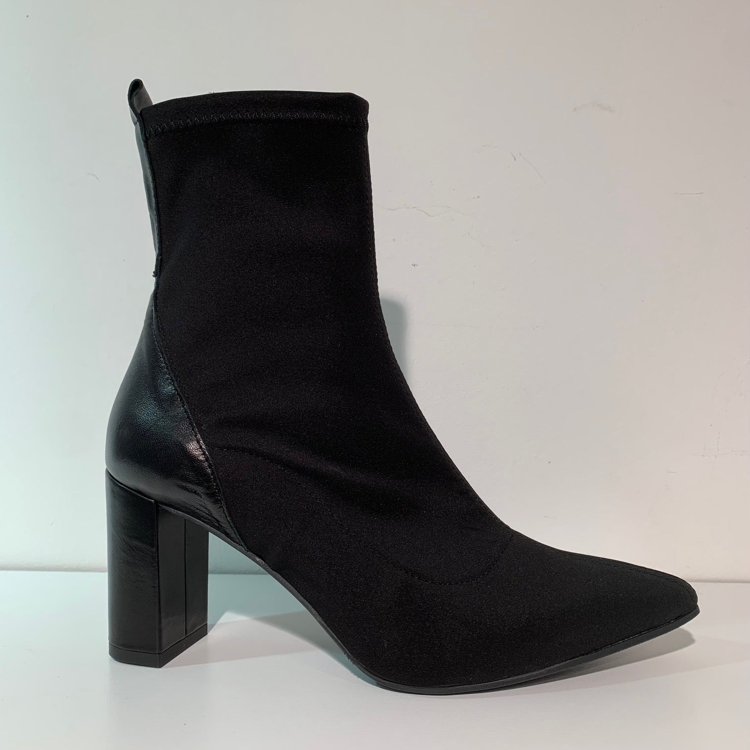 Marian Block Heel Sock Boot 13602-BLACK