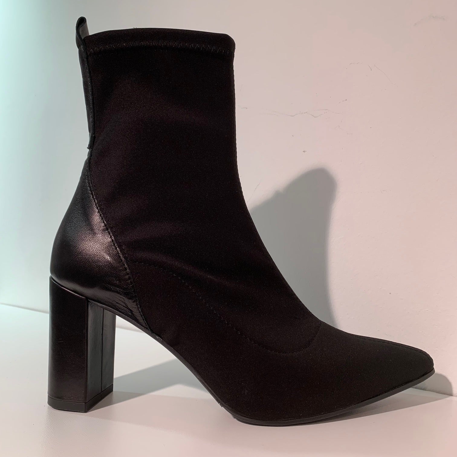 Marian Block Heel Sock Boot 13602-BLACK