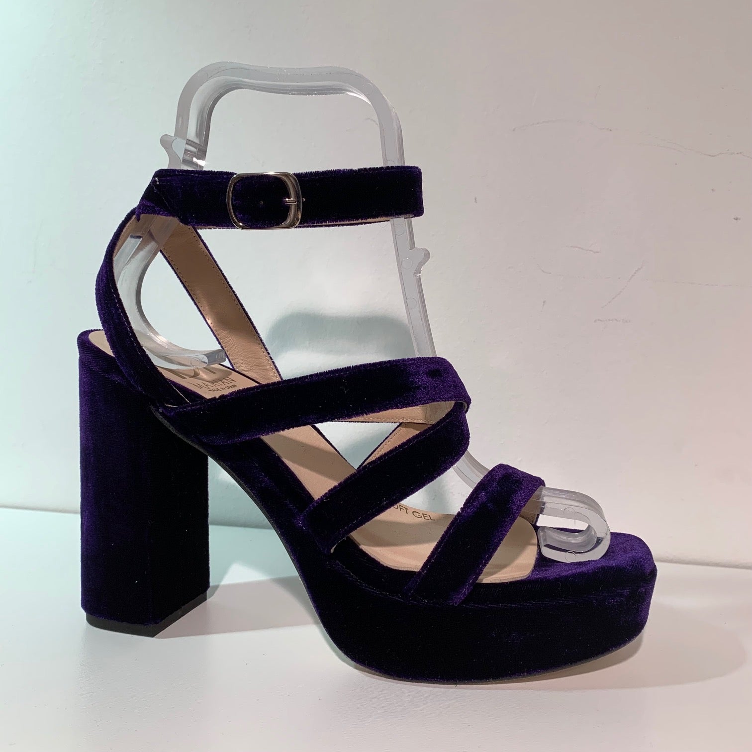 Marian Platform Velvet Sandal 55602-MULBERRY