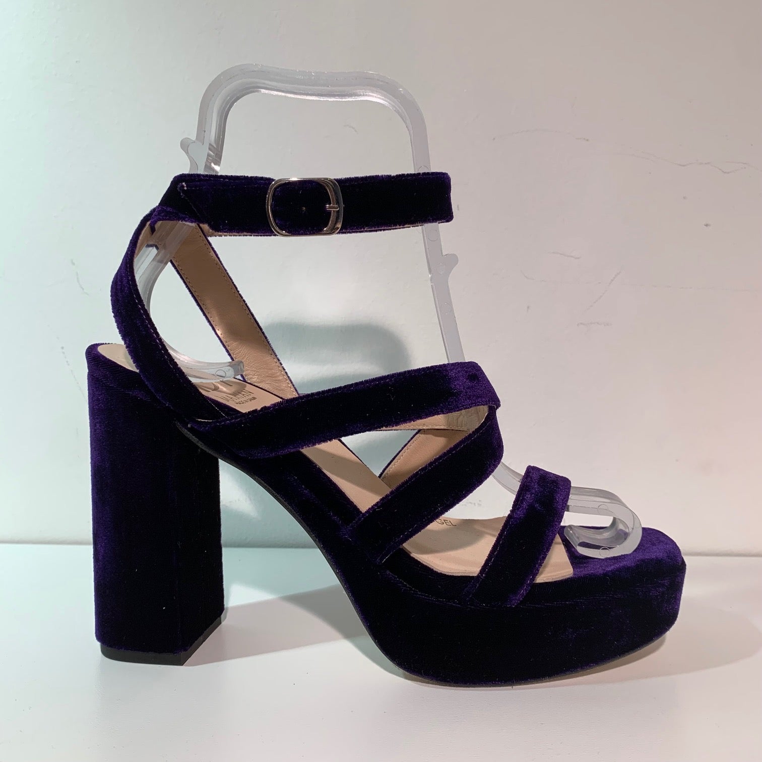 Marian Platform Velvet Sandal 55602-MULBERRY