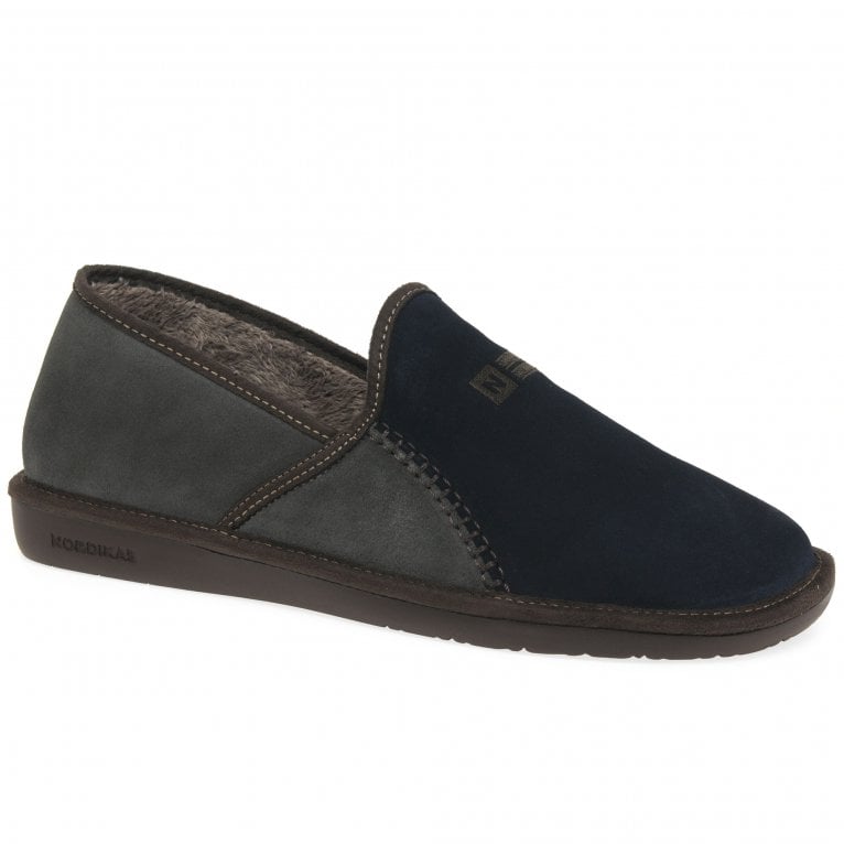 Nordikas Suede Slippers 1370-GREY BLUE