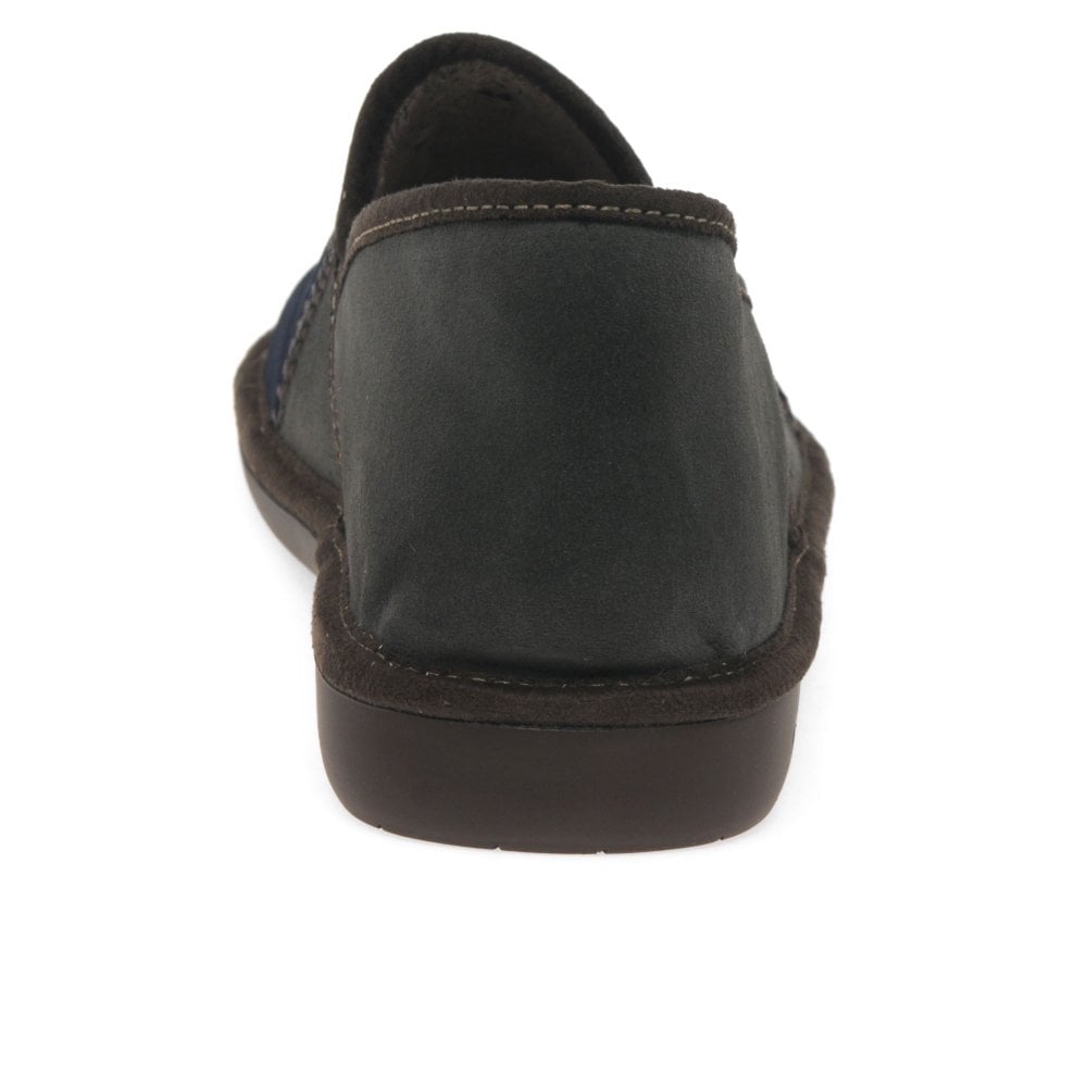 Nordikas Suede Slippers 1370-GREY BLUE