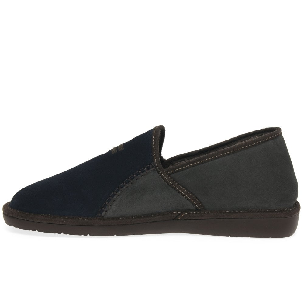 Nordikas Suede Slippers 1370-GREY BLUE