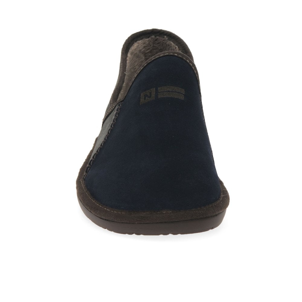 Nordikas Suede Slippers 1370-GREY BLUE