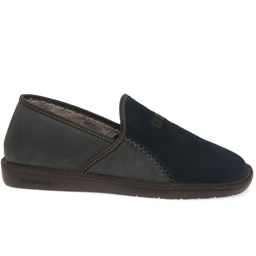 Nordikas Suede Slippers 1370-GREY BLUE
