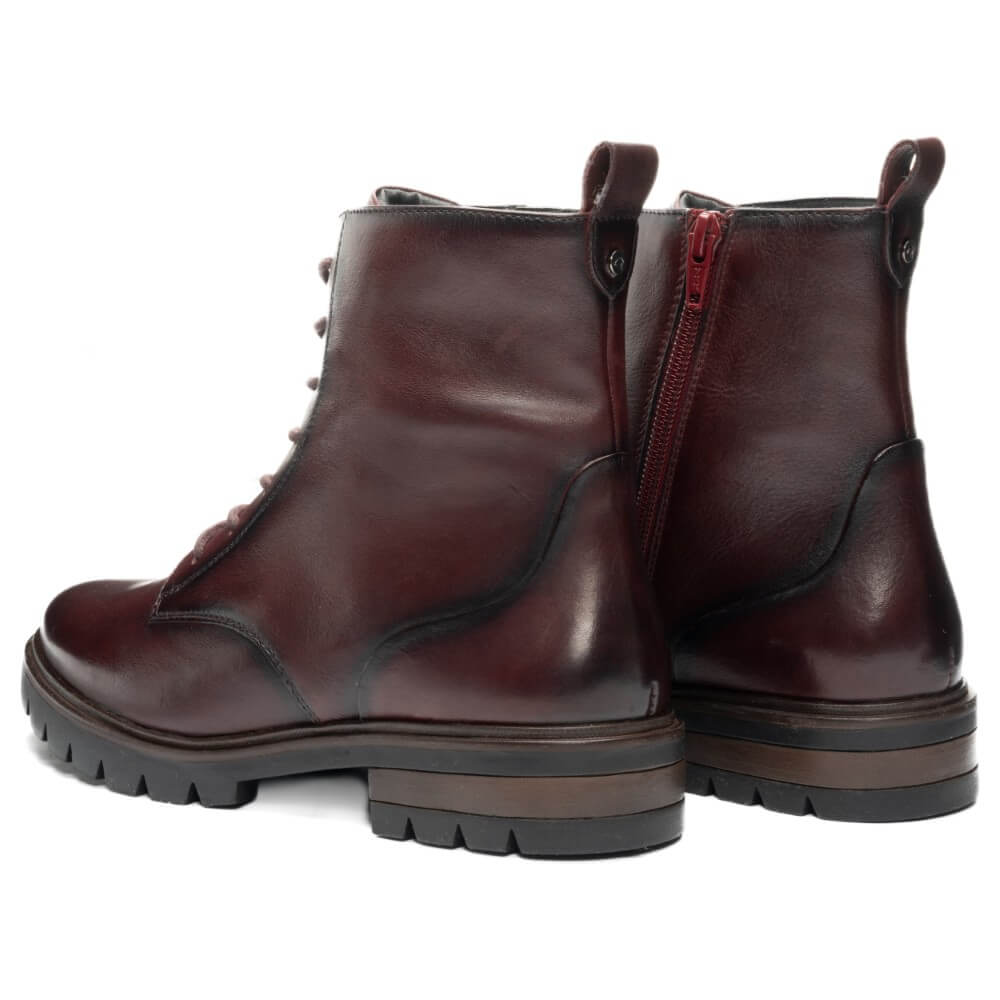 Ara Cambridge Laced Leather Ankle Boots 12-11260 Wine
