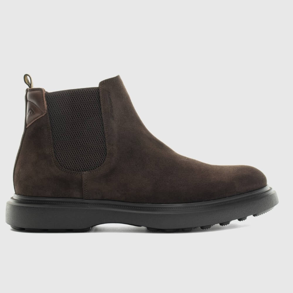 Brown Chelsea boot on a light gray background Ambitious Lorenzo Suede Chelsea boots 14019  TDM Brown