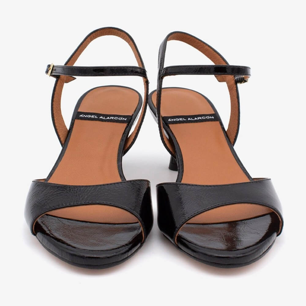 Ángel Alarcón Elvira Stiletto Sandal 26040 Black Leather