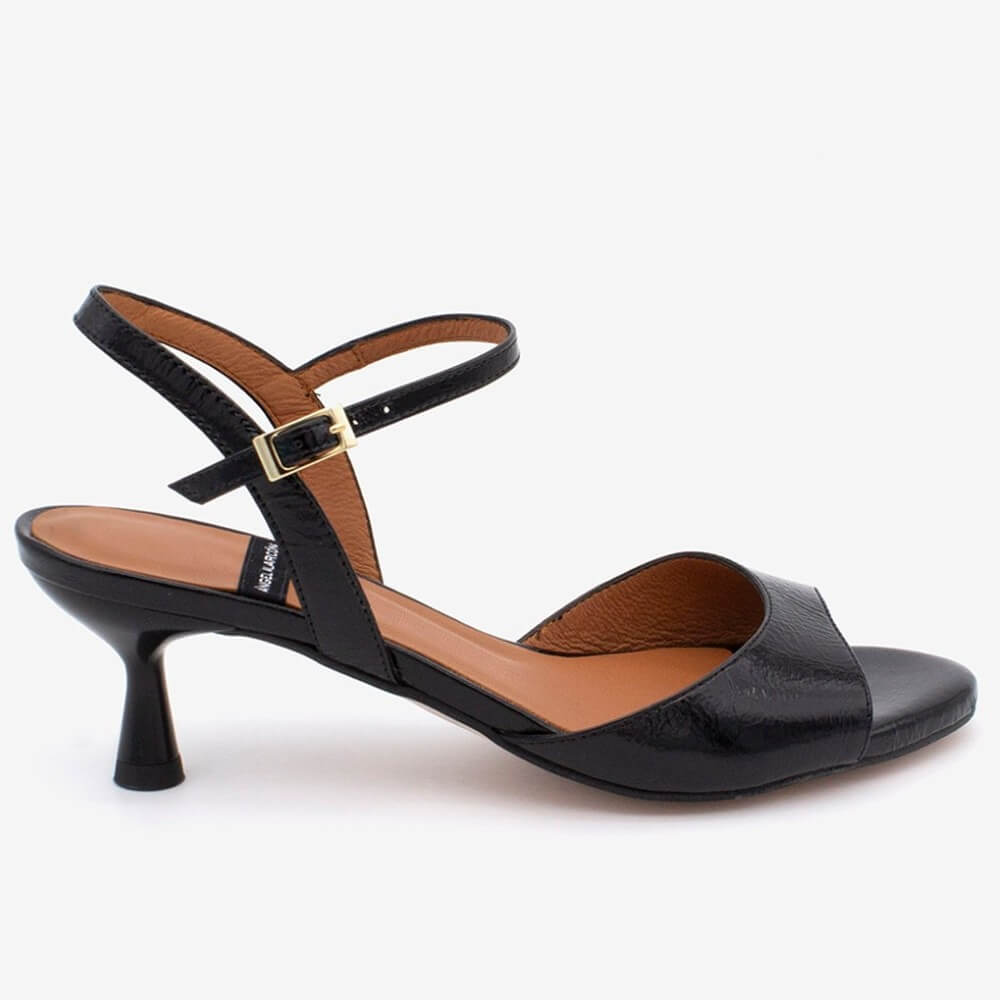 Ángel Alarcón Elvira Stiletto Sandal 26040 Black Leather