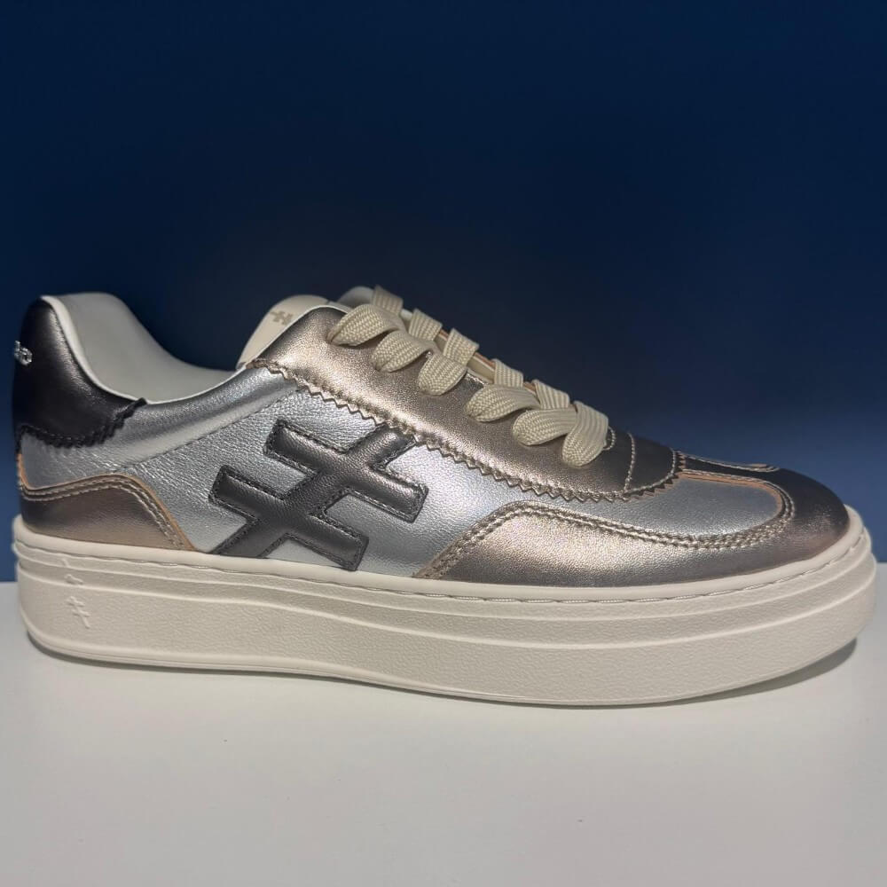 Another Trend Gold and silver platform sneakers