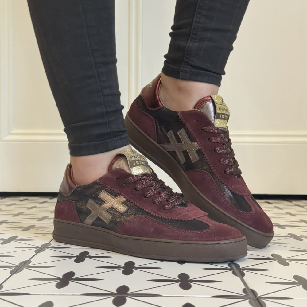 Another Trend Iconic Leather Sneakers A032 Rioja Red