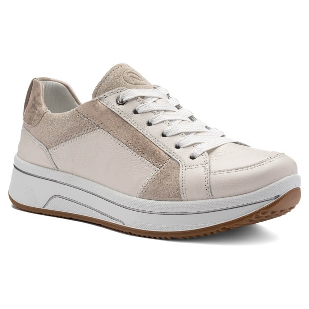 ara 12-27512 Sapporo Beige and brown sneaker on a white background