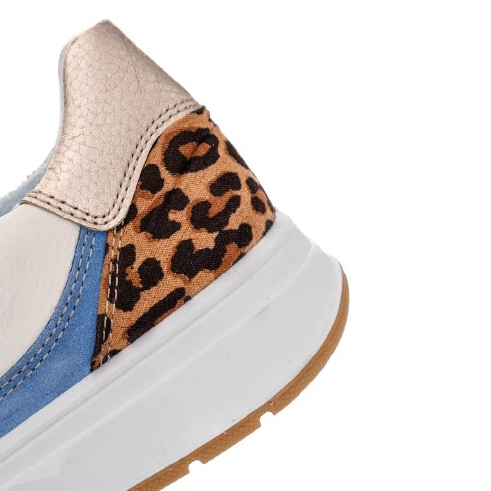 Ara 12-50004 Rom 2.0 Leather Sneakers Cream Blue Leopard