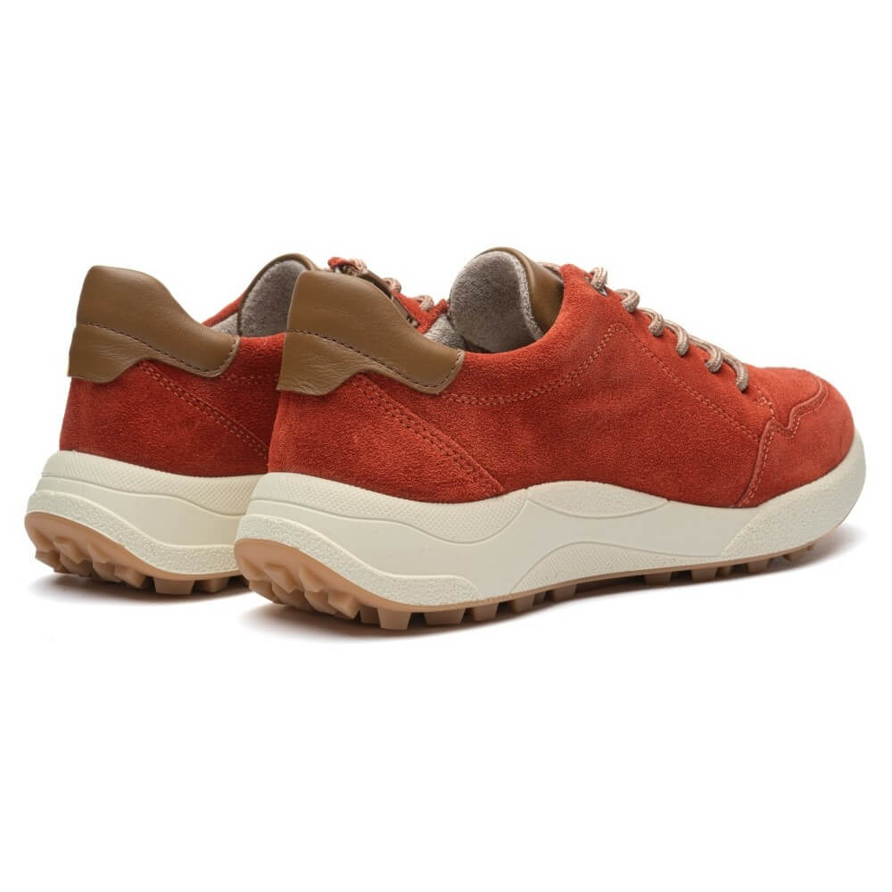 Ara Bergen 12-27101 Pumpkin Red H-Fit Suede Trainer