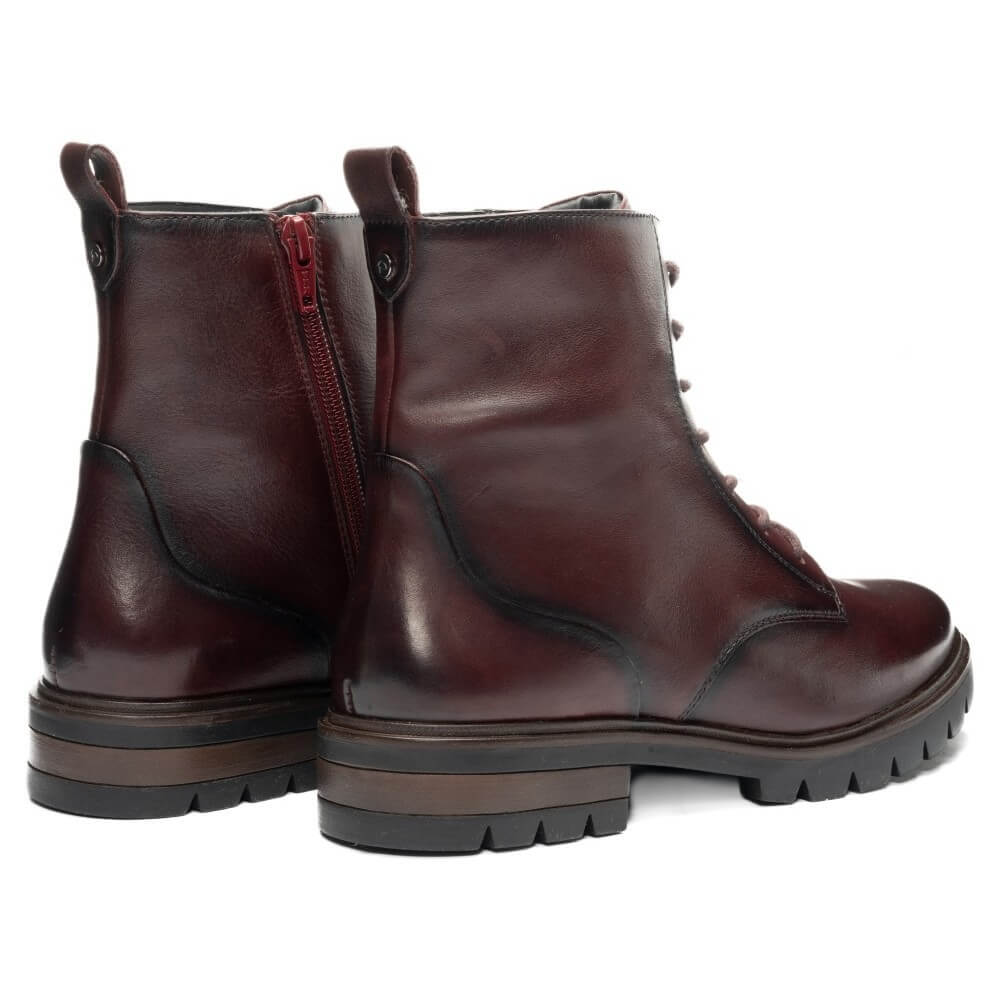 Ara Cambridge 12-11260 Amarone Wine Leather Laced Ankle Boots
