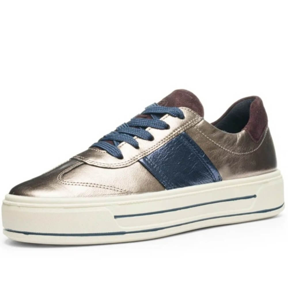 Ara Canberra 12-23012 leather trainers cashmere blue amarone h fit