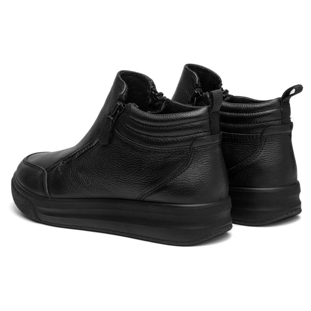 Ara Firenze 12-52008 Black Leather Ankle Boots K-Fit Extra Wide