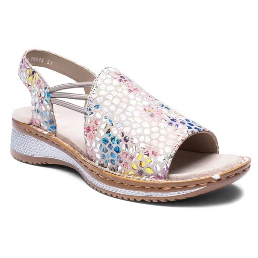 ara Multi-coloured floral sandal on a white background