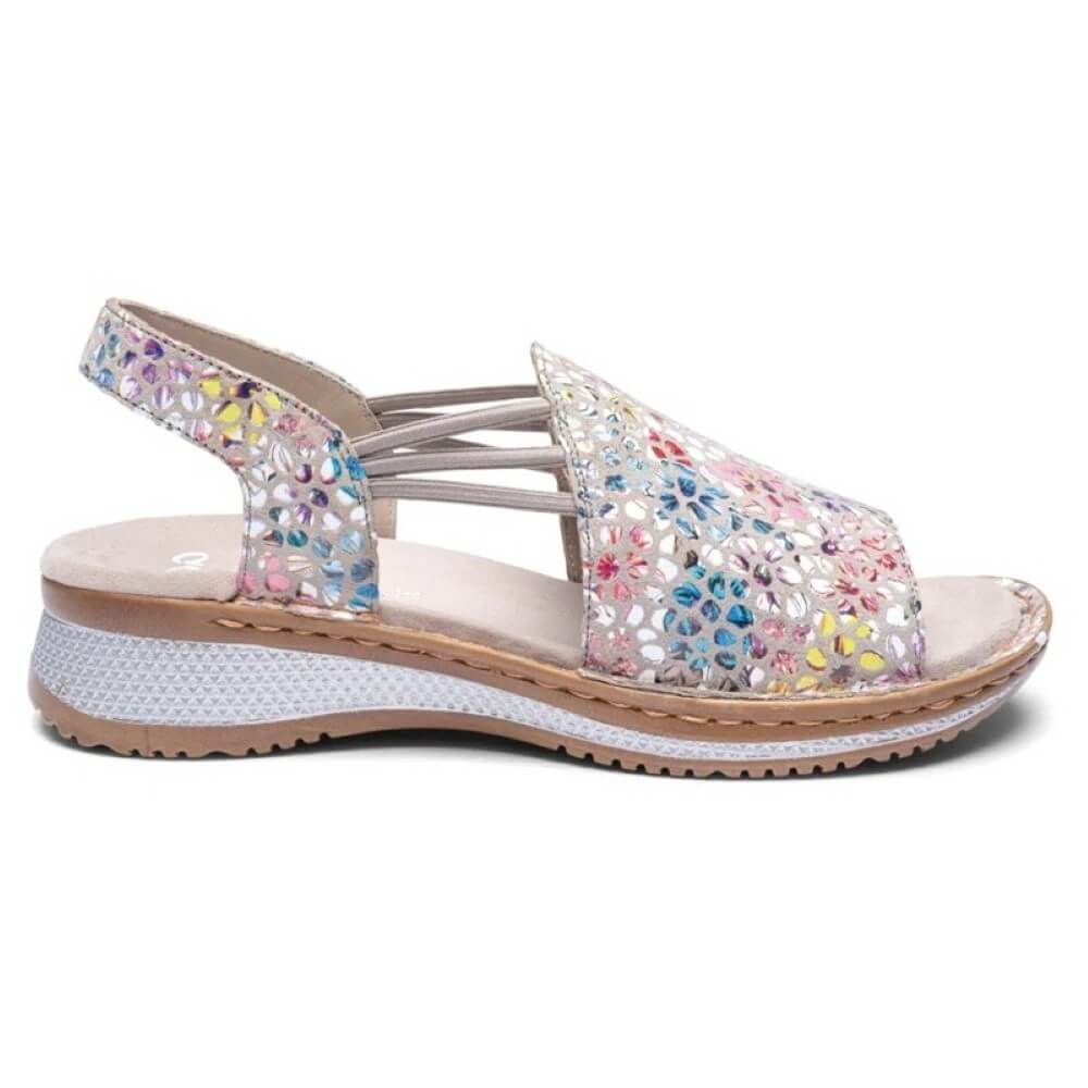 ara Multi-coloured floral sandal on a white background