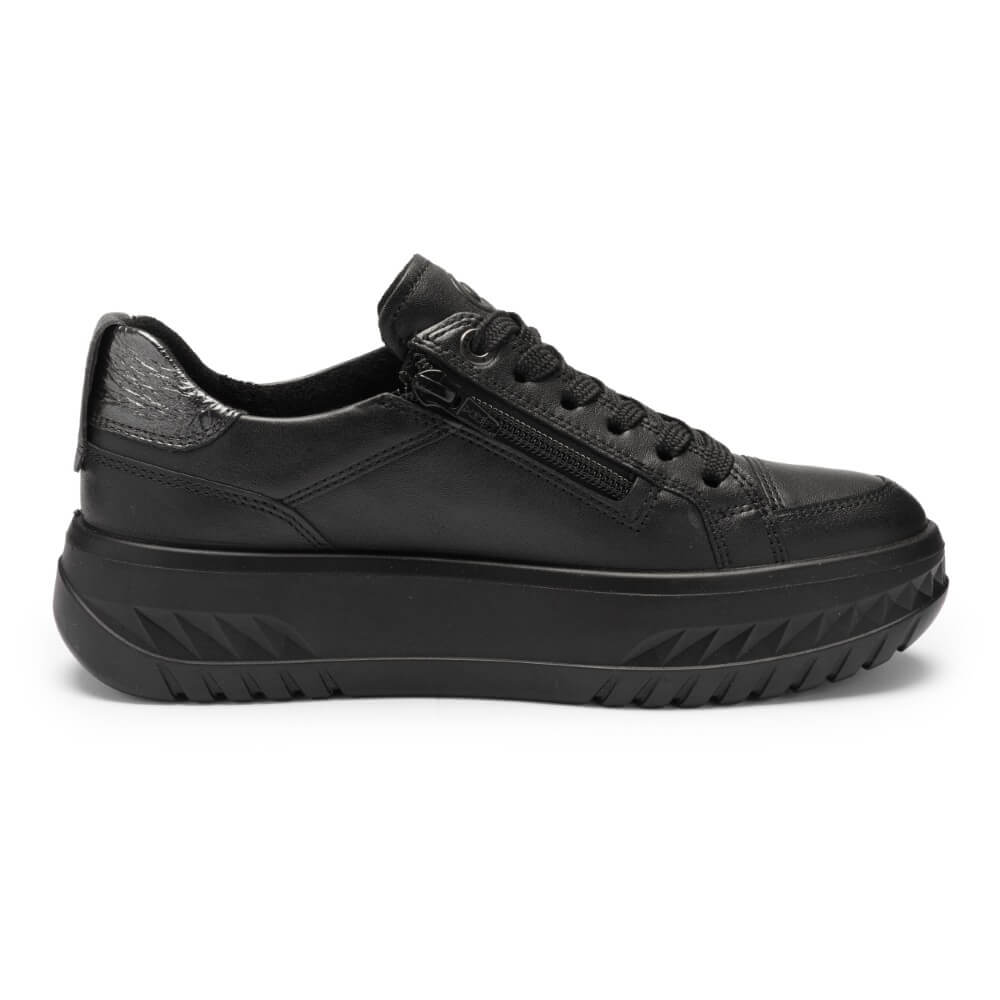 Black leather sneaker on a white background Ara Monaco 2 Trainer 12-4670
