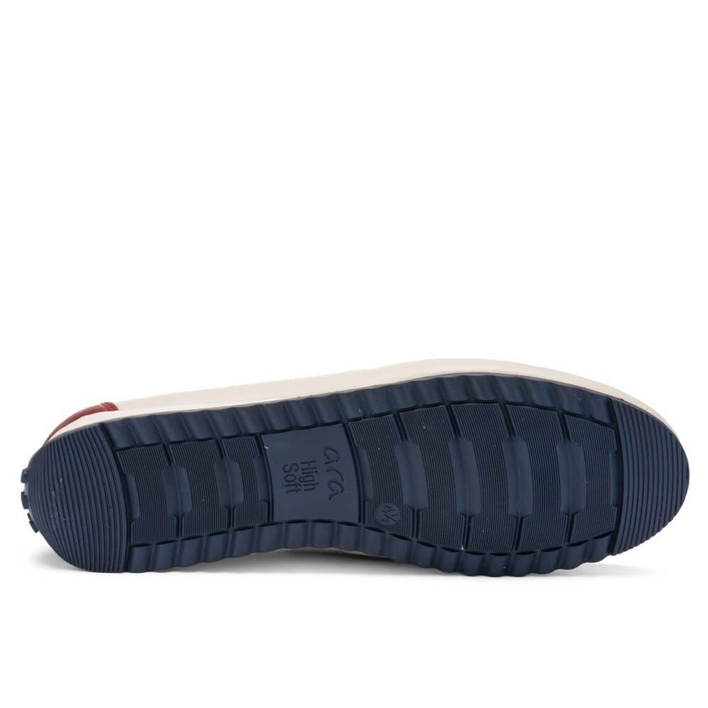 Ara New Port 12-27704 Leather Boat Shoes Cream Ink Blue