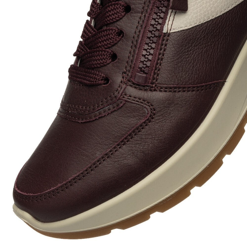 Ara New York 12-25112 Leather Trainer Wine Merlot