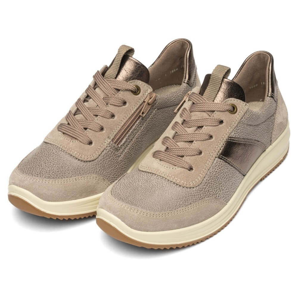 ara beige sneakers on a white background