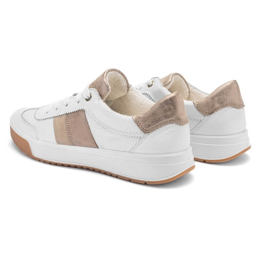 Ara Rom 12-50028 Leather Sneakers White Gold